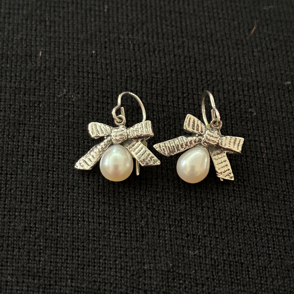 Mignon Faget Sterling Petit Pearl Dangle Earrings